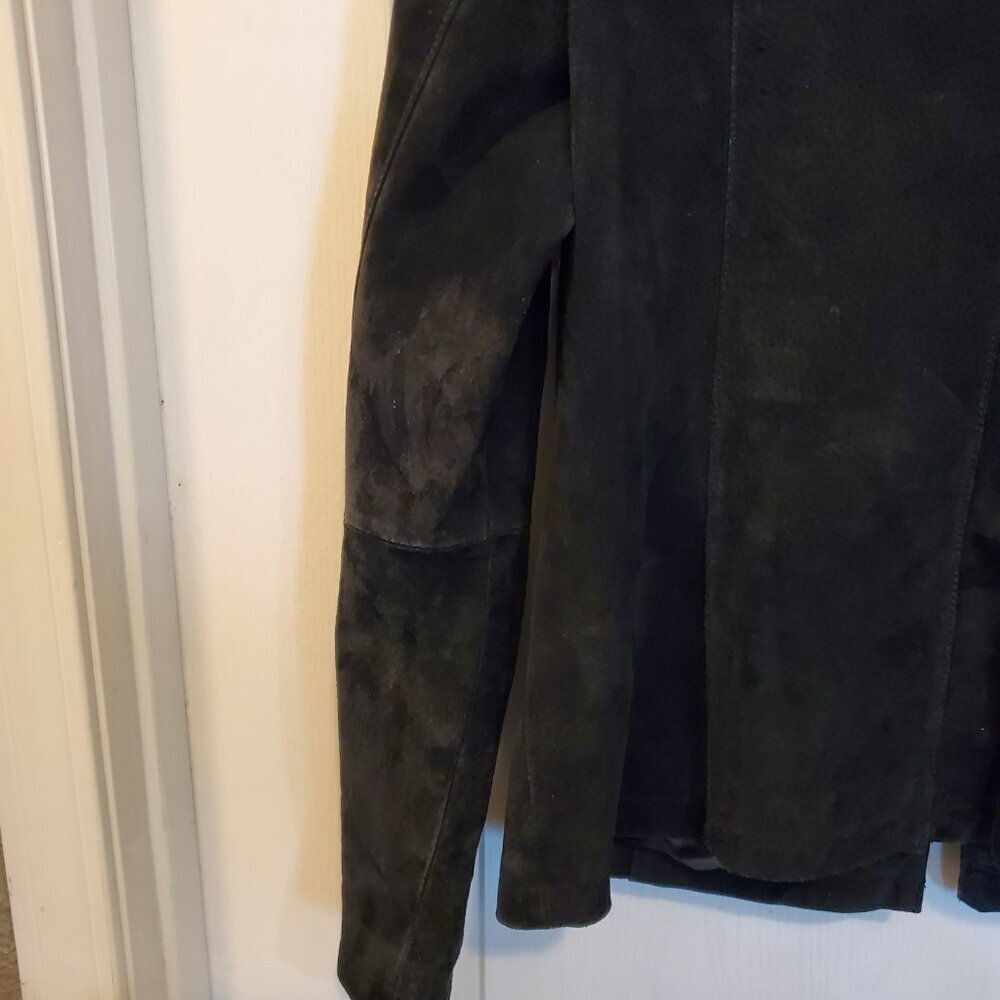 RARE Vintage Montanaco Genuine Suede Jacket | Purple Floral Embroidery M - Picture 7 of 7